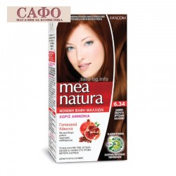 Боя за коса без амоняк № 6.34 Copper Gold Dark Blonde Farcom Mea Natura Hair Color with organic extracts
