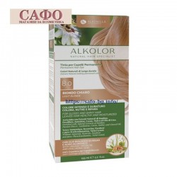 Natural hair dye No. 8.0 Light Blond Alkemilla Alkolor Permanent Hair Color
