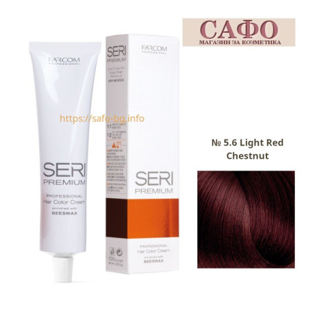 Hair color cream № 5.6 Light Red Chestnut Farcom Seri Premium Hair Color Cream