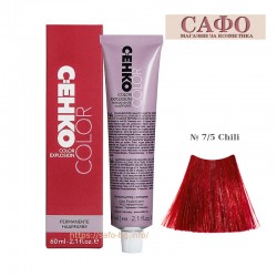Cream hair dye with almond oil and keratin № 7/5 Chili C:ehko Color Explosion Chili