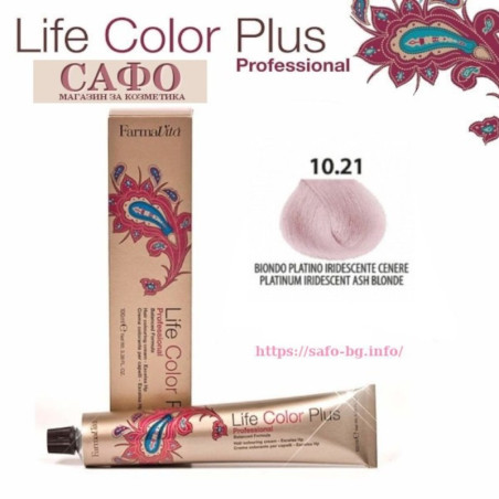 Краска для волос № 10.21 Platinum Iridescent Ash Blonde FarmaVita Life Color Plus