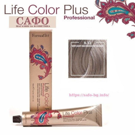 Hair dye № 9.12 Very Light Ash Iridescent Blonde FarmaVita Life Color Plus