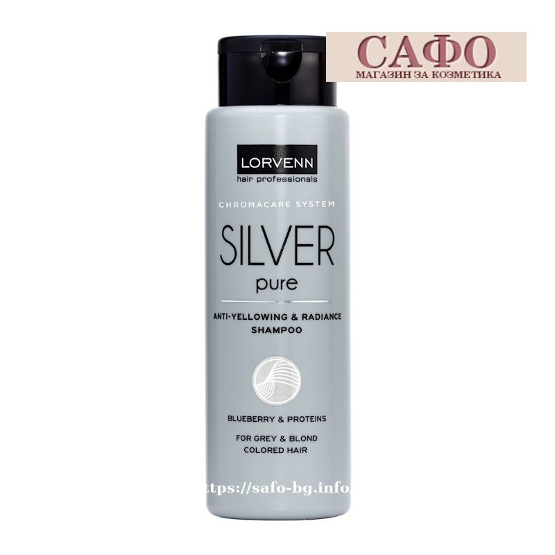 Shampoo against yellow tones for blonde hair Lorvenn Silver Pure Shampoo