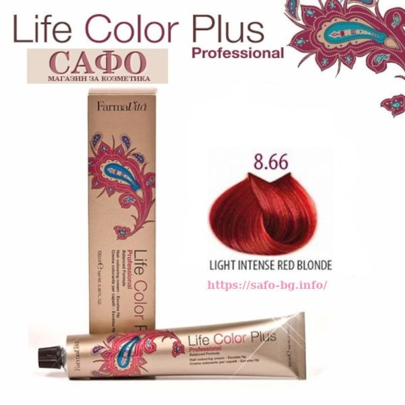 Краска для волос № 8.66 Light Intense Red Blonde FarmaVita Life Color Plus