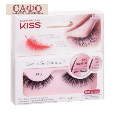 False eyelashes from natural hair Kiss KFL02C Natural Lash Flirty
