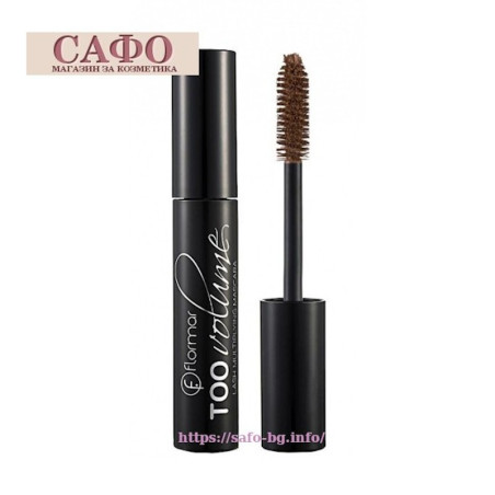 Цветная тушь для ресниц коричневая Flormar Too Volume Mascara Brown