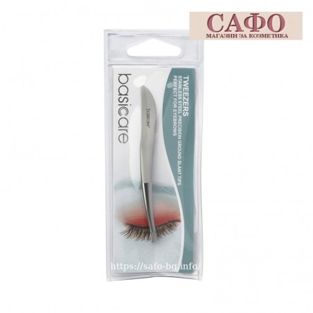 Пинсета от неръждаема стомана Basicare Tweezer Stainless Steel Precision Ground Slant Tips Perfect For Eyebrows