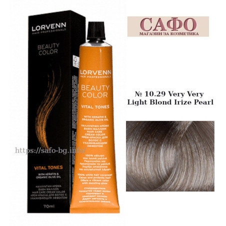 Боя за коса Лорвен Lorvenn Hair Professionals Beauty Color № 10.29 Very Very Light Blond Irize Pearl