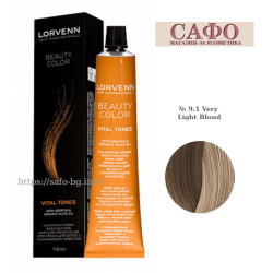 Стойкая краска для волос № 9.1 Very Light Blond Lorvenn Hair Professionals Beauty Color