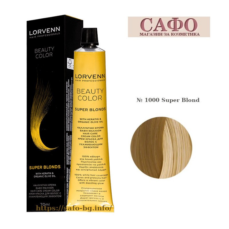 професионална боя за коса,Lorvenn Hair Professionals,Beauty Color,Super Blonds