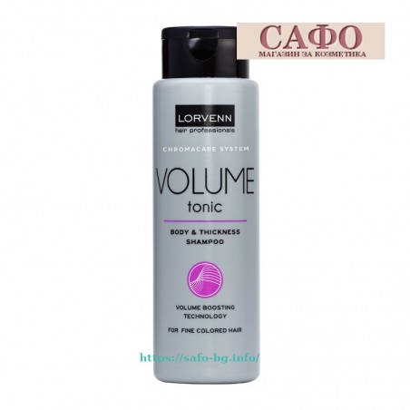 Шампоан за обем за тънка боядисана коса Lorvenn Volume Tonic Body & Thickness Shampoo