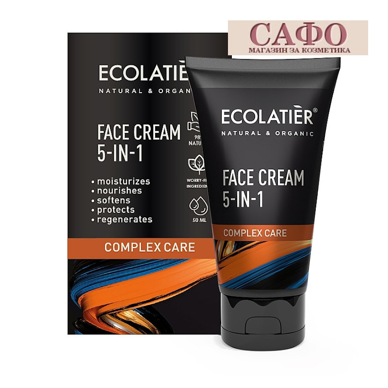 Мужской крем для лица 5 в 1 Ecolatier Face Cream 5-in-1