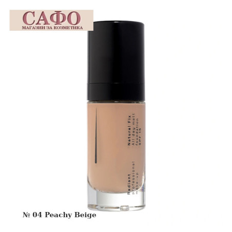 Фондьо тен для лица матращ № 04 Peachy Beige Radiant Natural Fix All Day Matt Make Up SPF 15