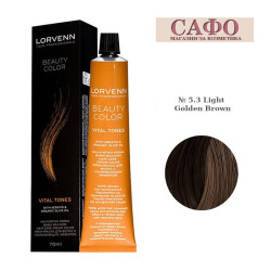 Стойкая краска для волос № 5.3 Light Golden Brown Lorvenn Hair Professionals Beauty Color