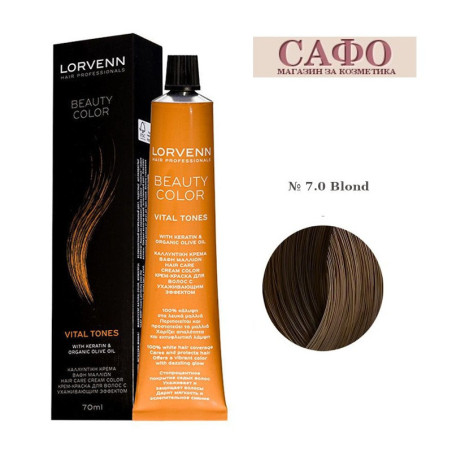 Стойкая краска для волос  № 7.0 Blond Lorvenn Hair Professionals Beauty Color
