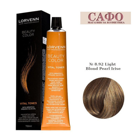 Hair Color № 8.92 Light Blond Pearl Irise Lorvenn Hair Professionals Beauty Color