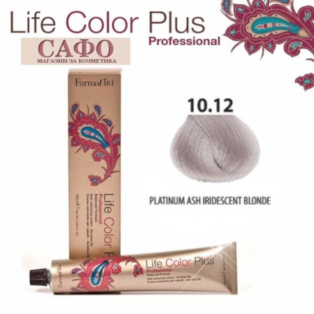 Hair dye № 10.12 Platinum Blonde Asch Iridescent Blonde FarmaVita Life Color Plus