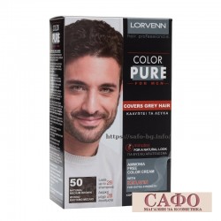 Боя за коса за мъже без амоняк № 50 Натурално Средно Кафяво Lorvenn Color Pure For Men