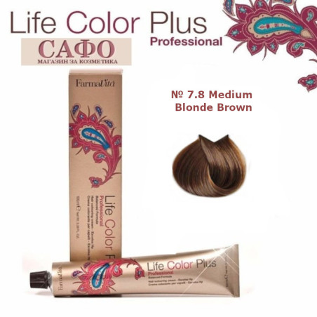 Краска для волос № 7.8 Medium Blonde Brown FarmaVita Life Color Plus
