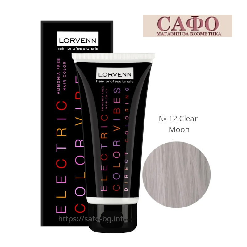 Ammonia-free hair dye № 12 Clear Moon Lorvenn Electric Color Vibes