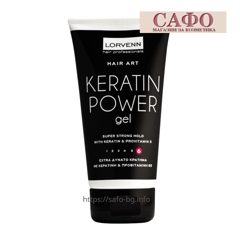 Гель для волос суперсильной фиксации Lorvenn Keratin Power Gel