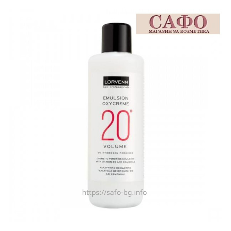 Окислитель для краски для волос 6% или 20Vol Lorvenn Emulsion Oxycreme 1000 ml