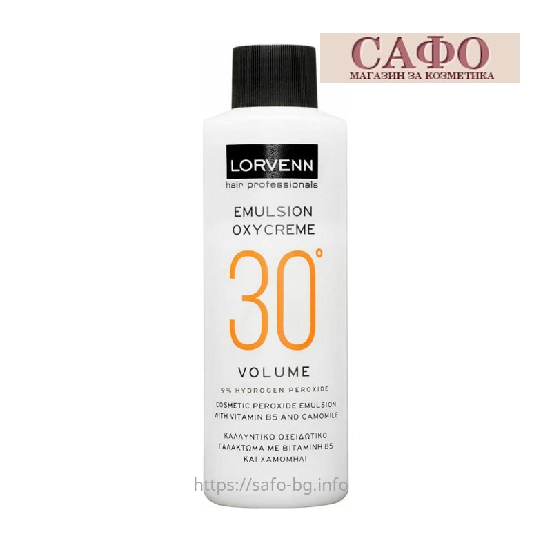 Оксидант за боя за коса 9% или 30Vol Lorvenn Emulsion Oxycreme 70 ml.