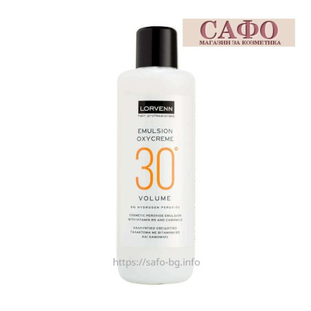 Окислитель для краски для волос 9% или 30Vol Lorvenn Emulsion Oxycreme 1000 ml