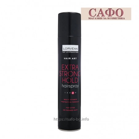 Лак за коса за максимално силна фиксация Lorvenn Extra Strong Hold Hairspray
