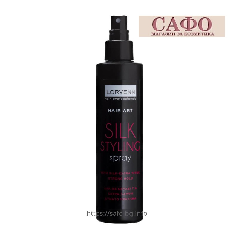 Лак за коса с копринен блясък Lorvenn Silk Styling Spray With Silk-Extra Shine