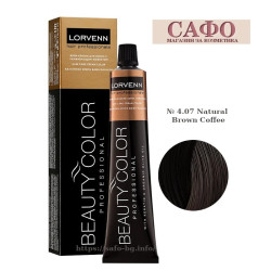 Стойкая краска для волос № 4.07 Natural Brown Coffee Lorvenn Hair Professionals Beauty Color