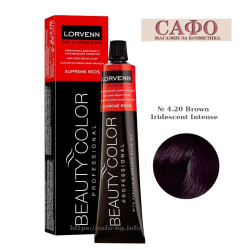 Hair Color № 4.20 Brown Iridescent Intense Lorvenn Hair Professionals Beauty Color Supreme Reds