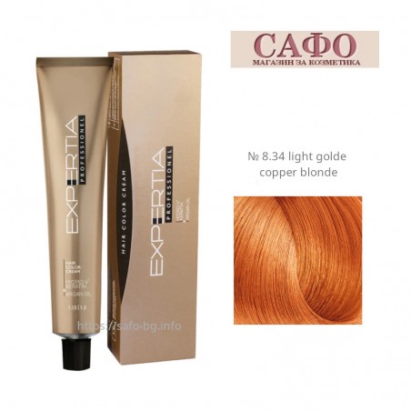 Стойкая крем-краска для волос № 8.34 light golde copper blonde Farcom Expertia Professionеl Permanent Hair Color Cream