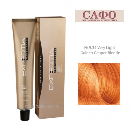 Боя за коса Експертиа Farcom Expertia Professionеl Permanent Hair Color Cream № 9.34 Very Light Golden Copper Blonde