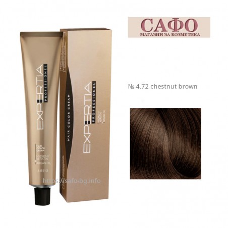 Боя за коса Експертиа Farcom Expertia Professionеl Permanent Hair Color Cream № 4.72 Chestnut Brown