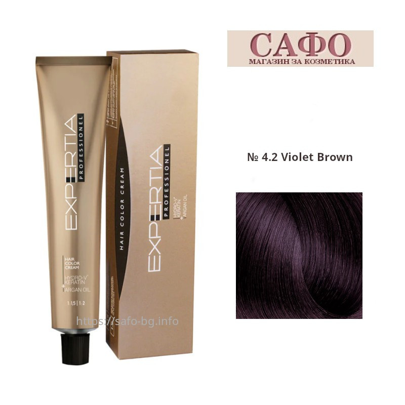 Стойкая крем-краска для волос № 4.2 Violet Brown Farcom Expertia Professionеl Permanent Hair Color Cream