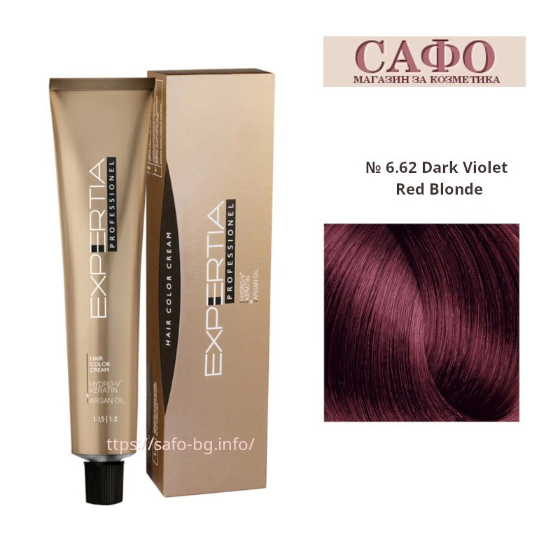 Стойкая крем-краска для волос № 6.62 Dark Violet Red Blonde Farcom Expertia Professionеl Permanent Hair Color Cream