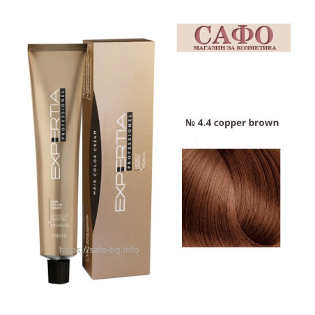 Long-lasting cream hair dye № 4.4 copper brown Farcom Expertia Professionеl Permanent Hair Color Cream