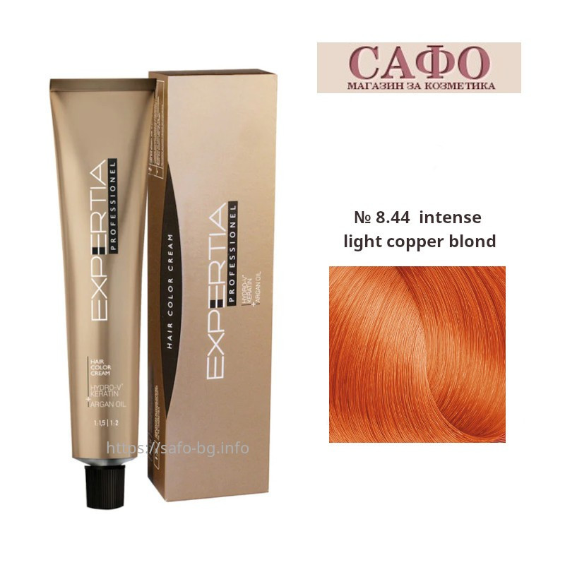 Стойкая крем-краска для волос № 8.44 intense light copper blond Farcom Expertia Professionеl Permanent Hair Color Cream