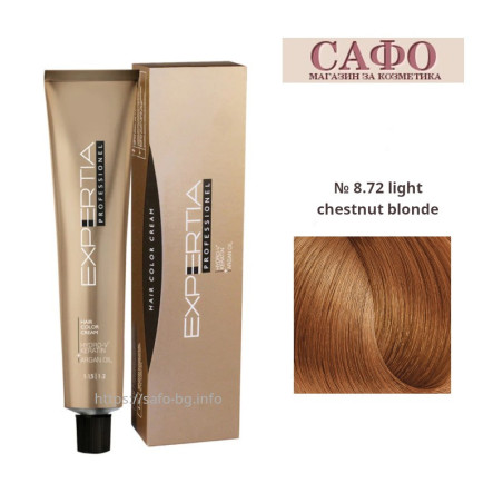Стойкая крем-краска для волос № 8.72 light chestnut blonde Farcom Expertia Professionеl Permanent Hair Color Cream