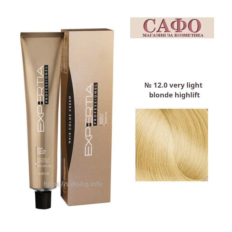 Стойкая крем-краска для волос № 12.0 very light blonde highlift Farcom Expertia Professionеl Permanent Hair Color Cream