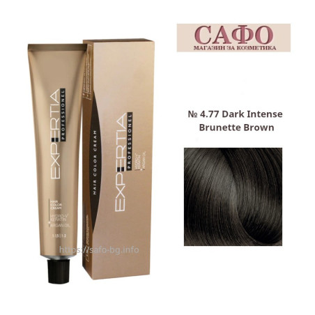 Боя за коса Експертиа Farcom Expertia Professionеl Permanent Hair Color Cream № 4.77 Dark Intense Brunette Brown