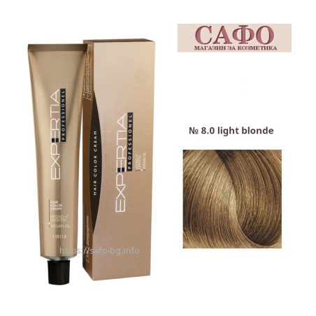 Стойкая крем-краска для волос № 8.0 light blonde Farcom Expertia Professionеl Permanent Hair Color Cream