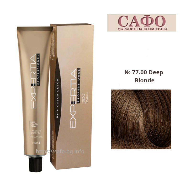 Боя за коса Експертиа Farcom Expertia Professionеl Permanent Hair Color Cream № 77.00 Deep Blonde