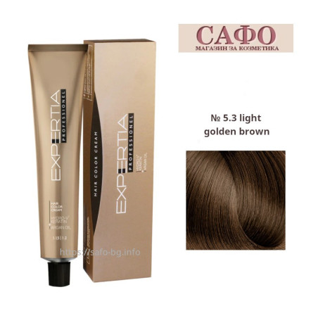 Long-lasting cream hair dye № 5.3 light golden brown Farcom Expertia Professionеl Permanent Hair Color Cream