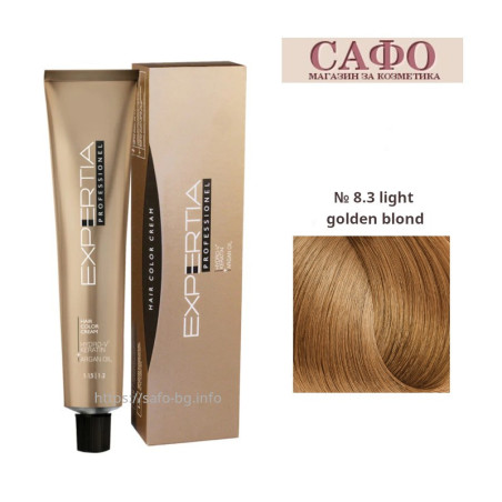 Long-lasting cream hair dye № 8.3 light golden blond Farcom Expertia Professionеl Permanent Hair Color Cream