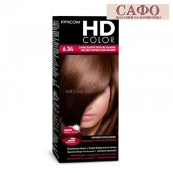 Дълготрайна крем боя за коса № 6.34 Golden Copper Dark Blonde Farcom HD Color