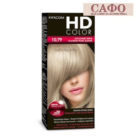 Long-lasting cream hair dye № 10.79 Platinum Pearl Blonde Farcom HD Color