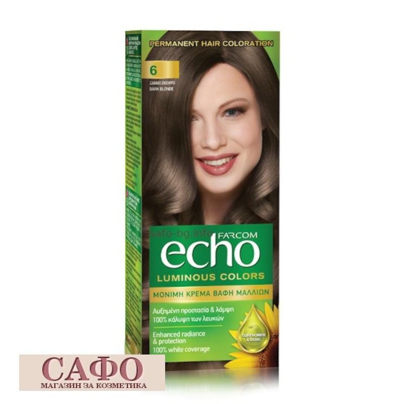Стойкая крем-краска для волос № 6 Dark Blonde Farcom Echo Luminous Colors