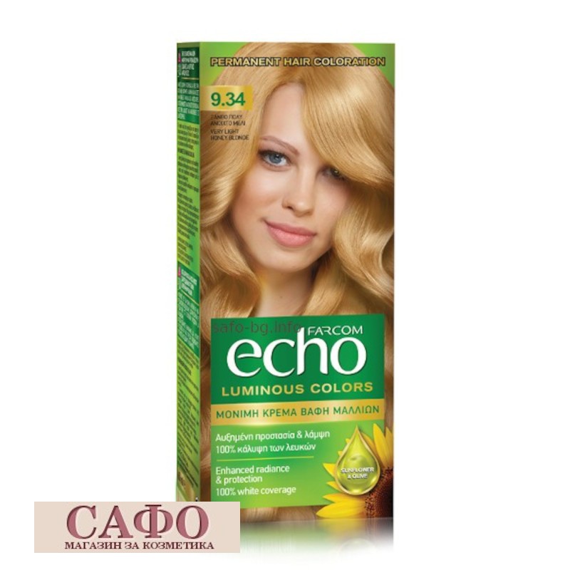 Дълготрайна крем боя за коса № 9.34 Very Light Honey BlondeFarcom Echo Luminous Colors